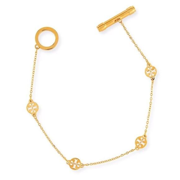 Tory Burch Gold Logo Toggle Bracelet - Picture 2 of 6